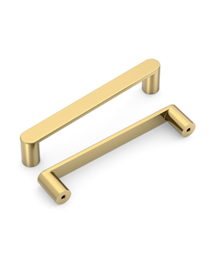 DESIGN3644 Minimalist Flat Top D-Bar Pull | Oak Wood & White Shaker Cabinets (Matte Black)