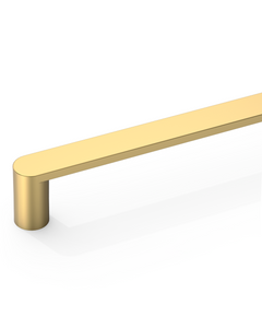DESIGN3644 Minimalist Flat Top D-Bar Pull | Oak Wood & White Shaker Cabinets (Matte Black)