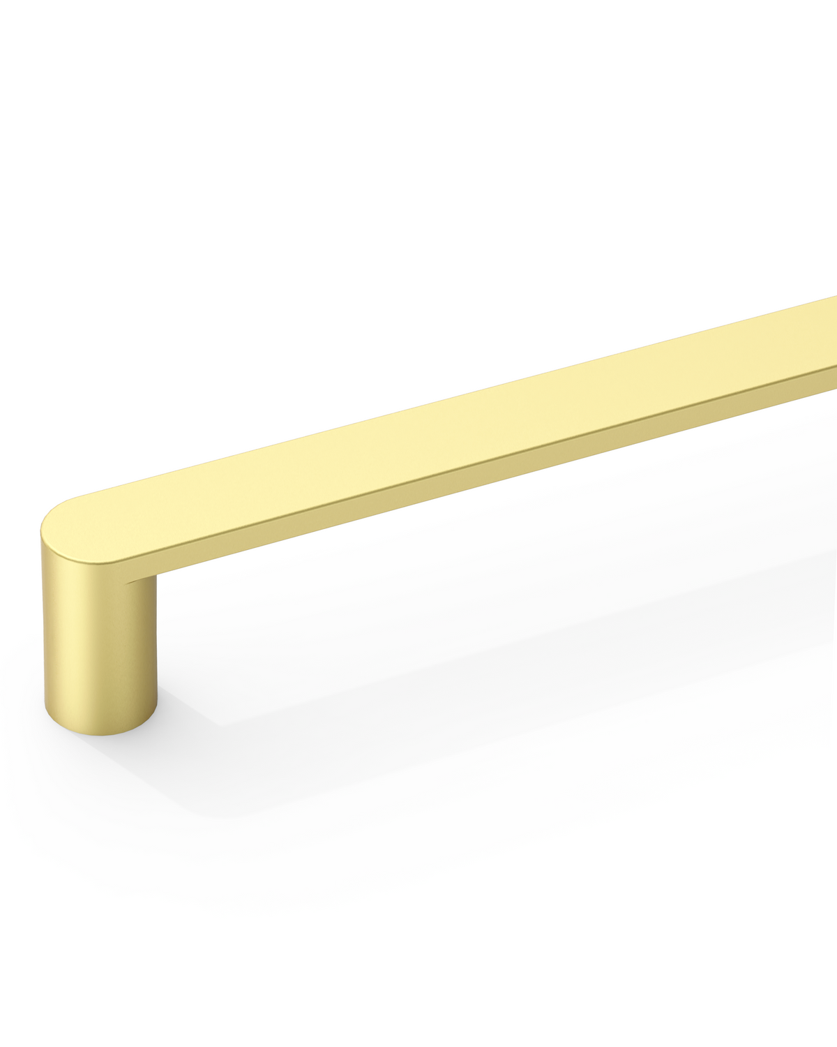 DESIGN3644 Minimalist Flat Top D-Bar Pull | Oak Wood & White Shaker Cabinets (Matte Black)