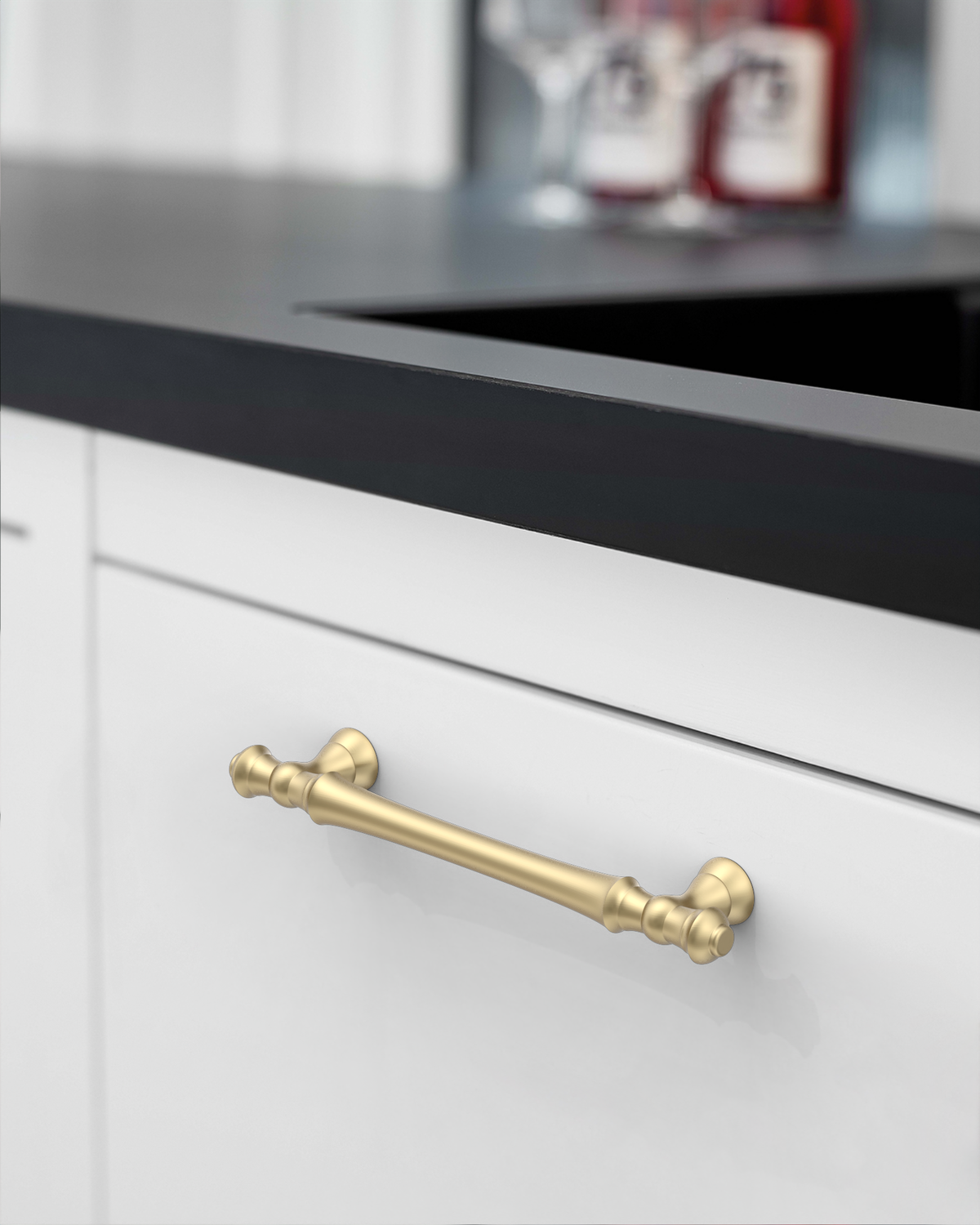 DESIGN3768 Champagne Bronze Cabinet Pulls for White Cabinets | 5", Warm Modern, Heavy-Duty Feel