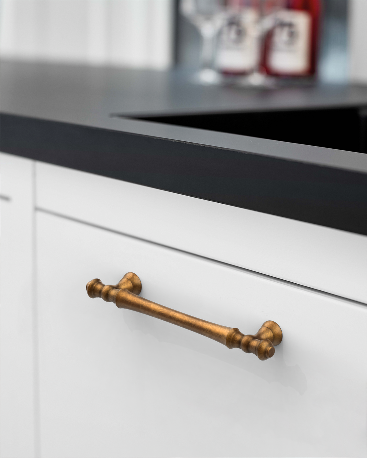DESIGN3768 Champagne Bronze Cabinet Pulls for White Cabinets | 5", Warm Modern, Heavy-Duty Feel