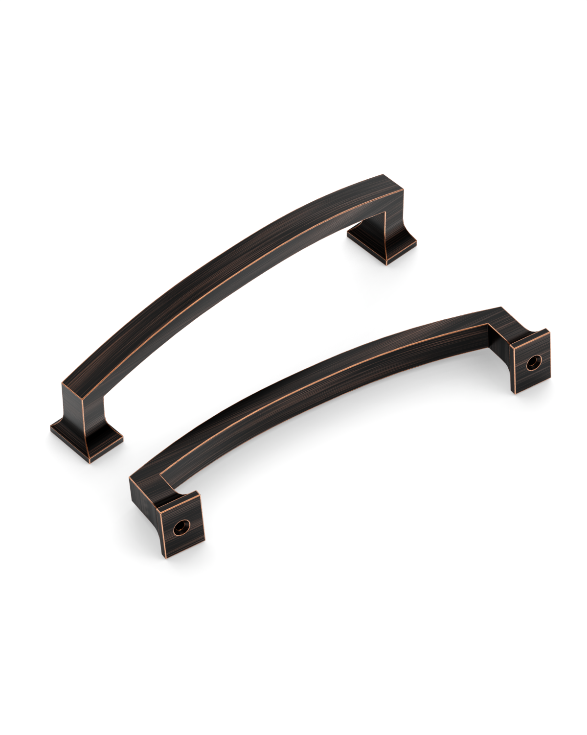DESIGN3781 Champagne Bronze Curved Cabinet Handles - Heavy-Duty Square Foot Drawer Hardware (5" )