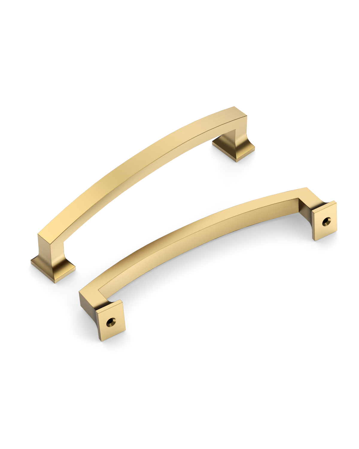 DESIGN3781 Champagne Bronze Curved Cabinet Handles - Heavy-Duty Square Foot Drawer Hardware (5" )