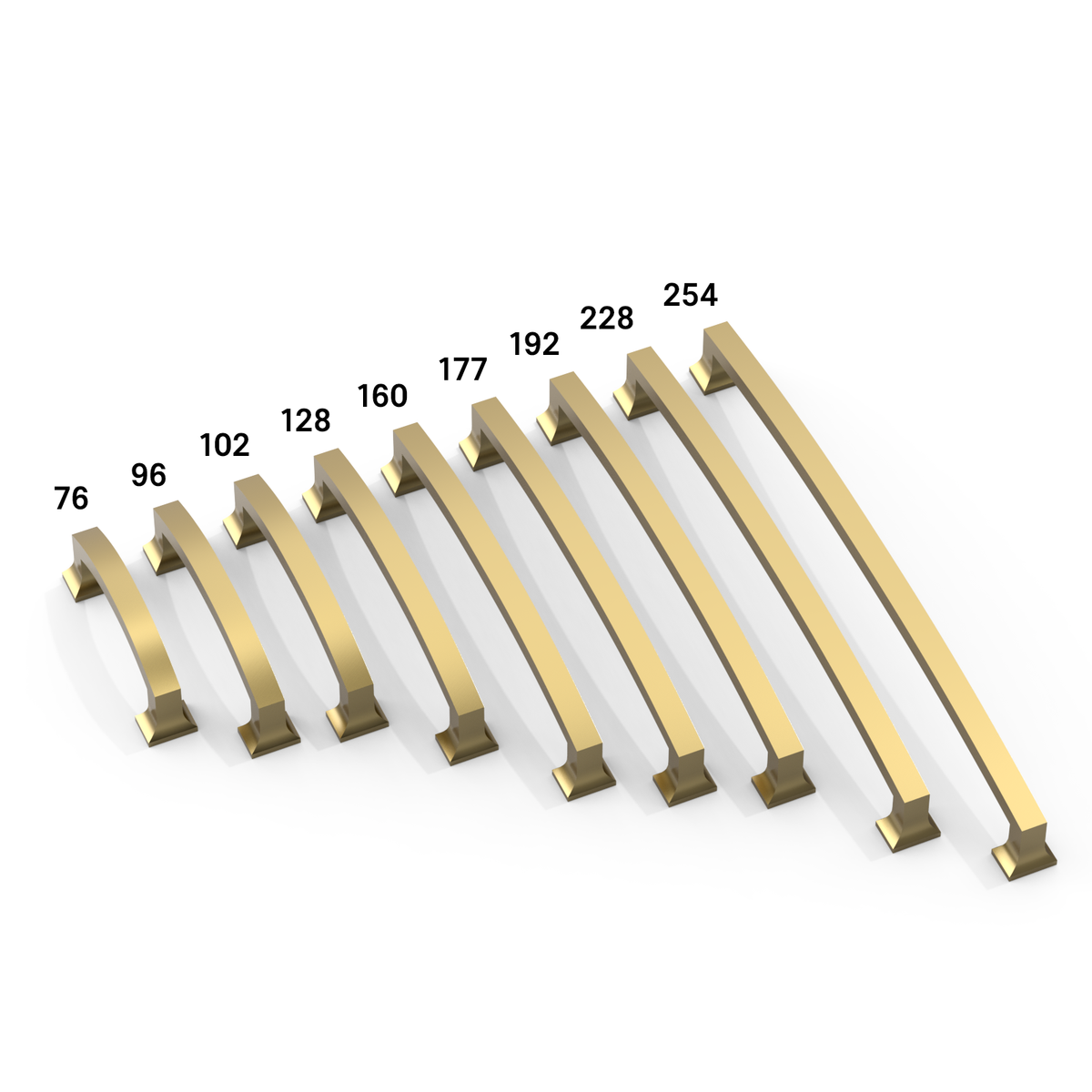 DESIGN3781 Champagne Bronze Curved Cabinet Handles - Heavy-Duty Square Foot Drawer Hardware (5" )