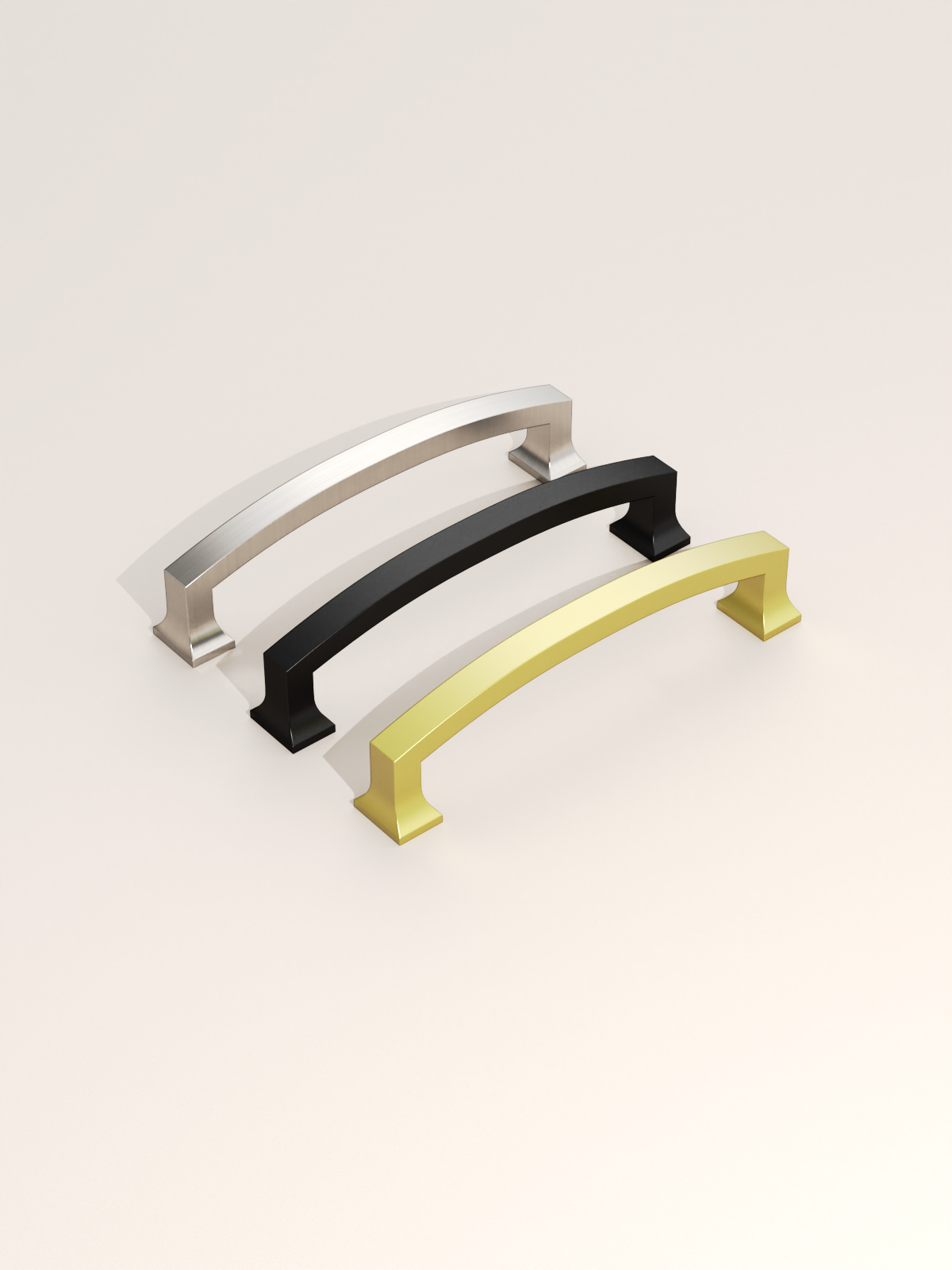 DESIGN3781 Champagne Bronze Curved Cabinet Handles - Heavy-Duty Square Foot Drawer Hardware (5" )
