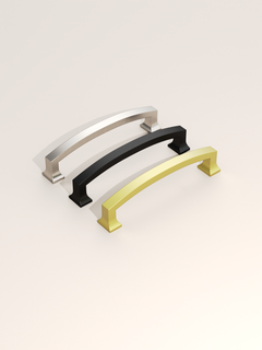 DESIGN3781 Champagne Bronze Curved Cabinet Handles - Heavy-Duty Square Foot Drawer Hardware (5" )