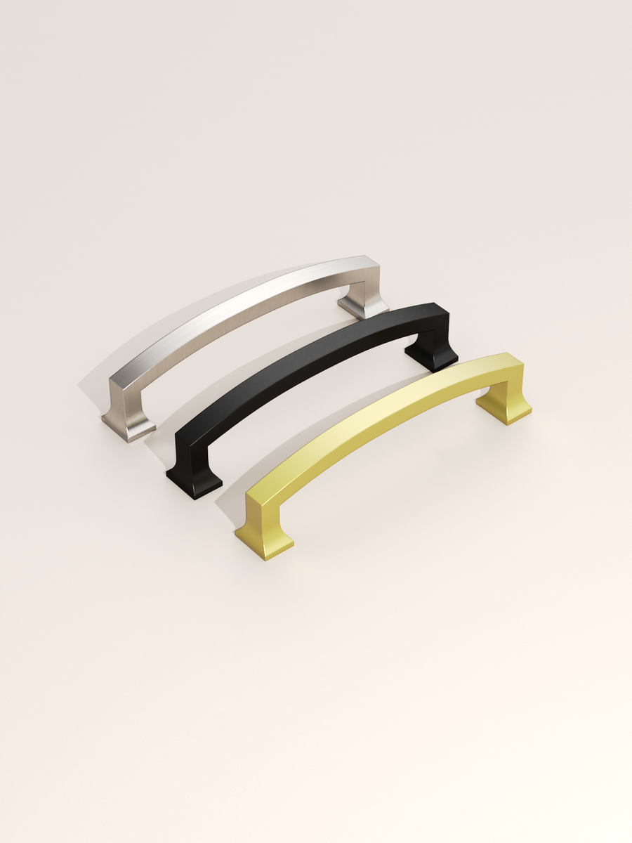 DESIGN3781 Champagne Bronze Curved Cabinet Handles - Heavy-Duty Square Foot Drawer Hardware (5" )