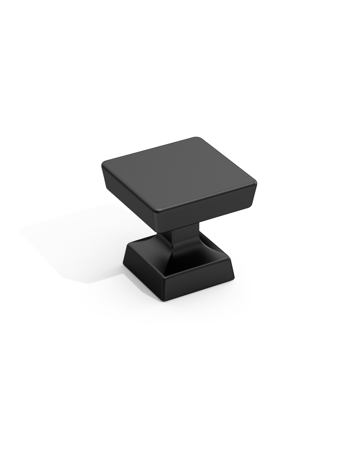 DESIGN3794 Matte Black Square Cabinet Knobs | Modern Retro Dresser & Bathroom Drawer Pulls, 1.2"