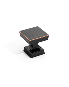 DESIGN3794 Matte Black Square Cabinet Knobs | Modern Retro Dresser & Bathroom Drawer Pulls, 1.2"