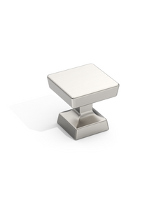 DESIGN3794 Matte Black Square Cabinet Knobs | Modern Retro Dresser & Bathroom Drawer Pulls, 1.2"