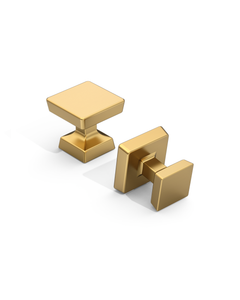 DESIGN3794 Matte Black Square Cabinet Knobs | Modern Retro Dresser & Bathroom Drawer Pulls, 1.2"