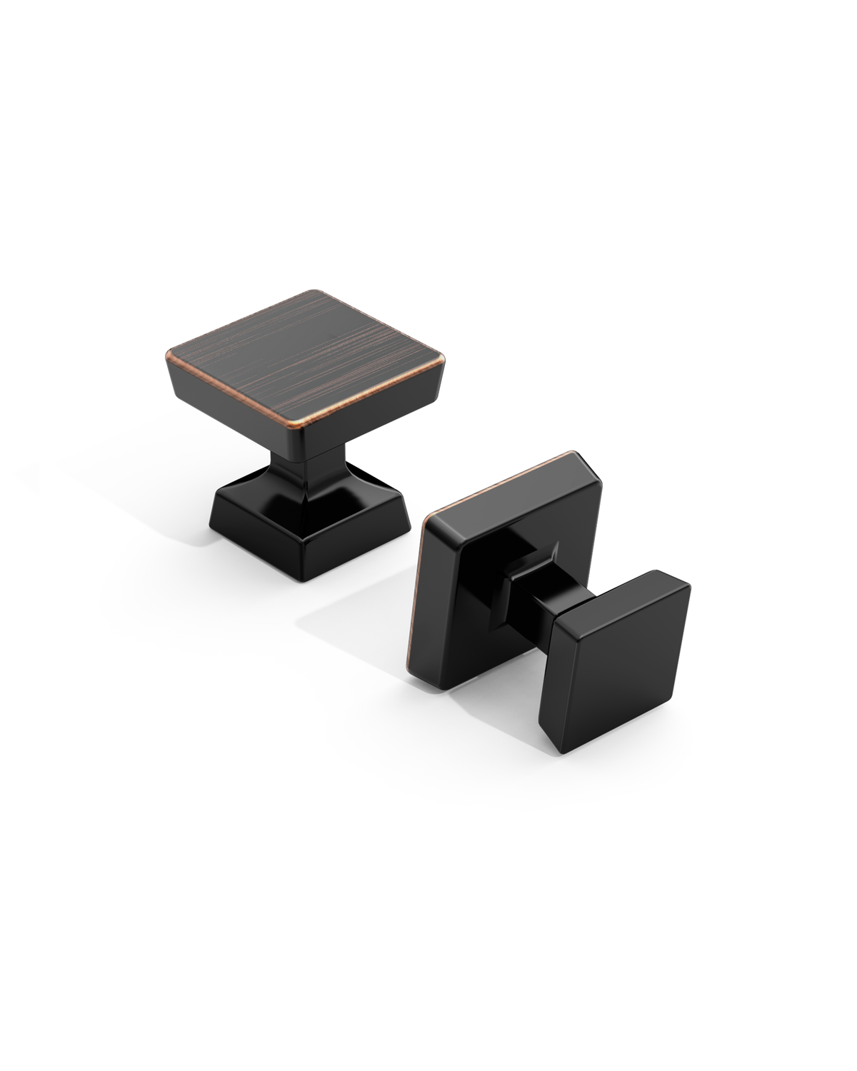 DESIGN3794 Matte Black Square Cabinet Knobs | Modern Retro Dresser & Bathroom Drawer Pulls, 1.2"