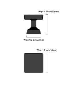 DESIGN3794 Matte Black Square Cabinet Knobs | Modern Retro Dresser & Bathroom Drawer Pulls, 1.2"