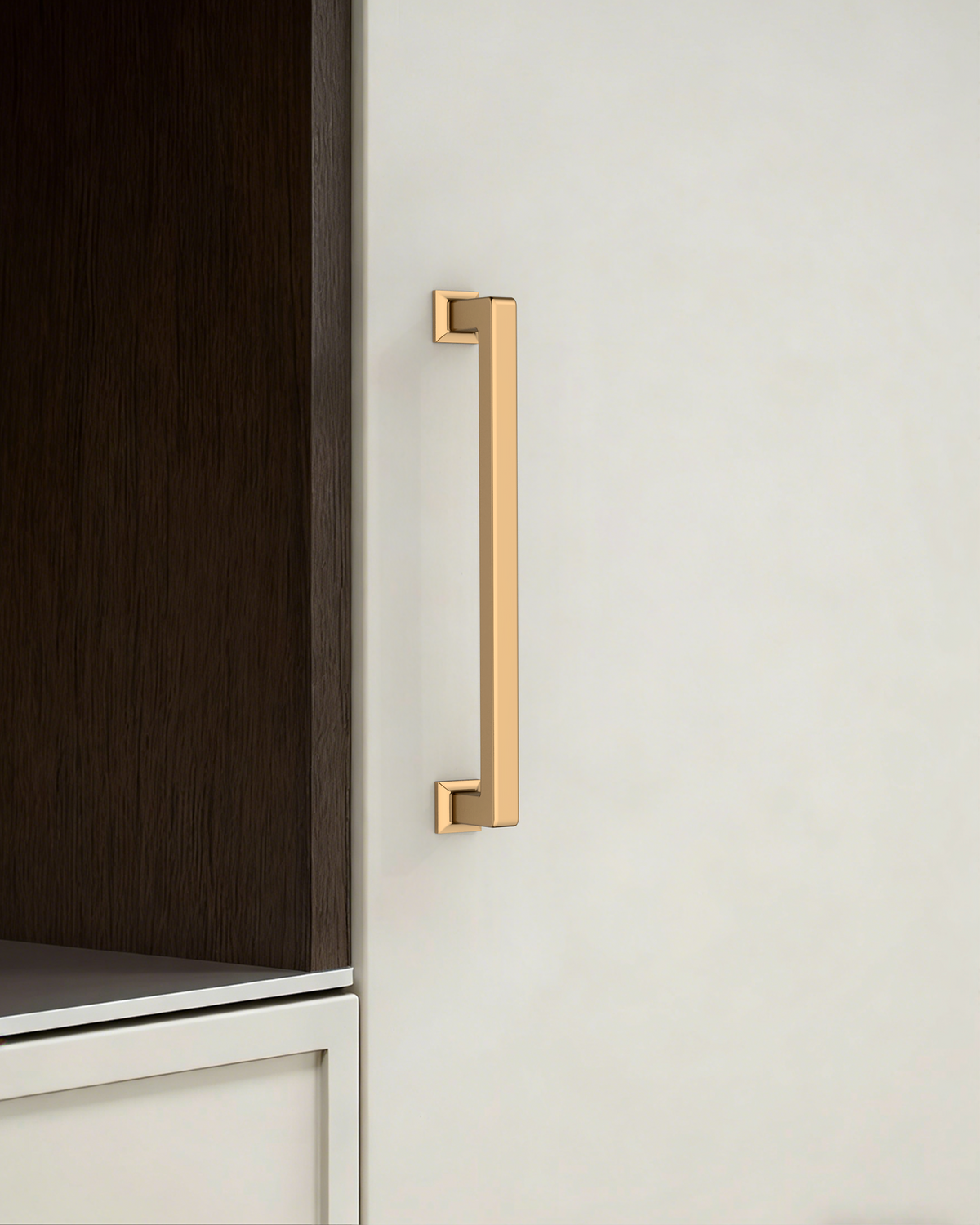 DESIGN3818 Brushed Brass Cabinet Pulls for White Cabinets | Modern Organic Pull, 3.75"