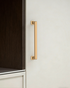 DESIGN3818 Brushed Brass Cabinet Pulls for White Cabinets | Modern Organic Pull, 3.75"