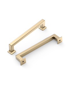 DESIGN3818 Brushed Brass Cabinet Pulls for White Cabinets | Modern Organic Pull, 3.75"