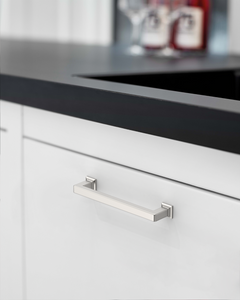 DESIGN3818 Brushed Brass Cabinet Pulls for White Cabinets | Modern Organic Pull, 3.75"