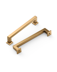 DESIGN3818 Brushed Brass Cabinet Pulls for White Cabinets | Modern Organic Pull, 3.75"