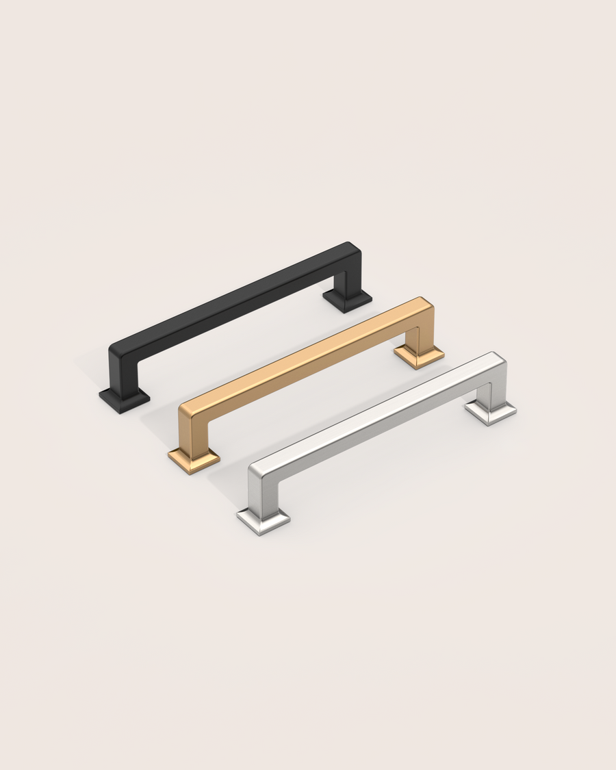 DESIGN3818 Brushed Brass Cabinet Pulls for White Cabinets | Modern Organic Pull, 3.75"