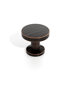 DESIGN3835 Contemporary Flat Disc Cabinet Knobs with Round Rose