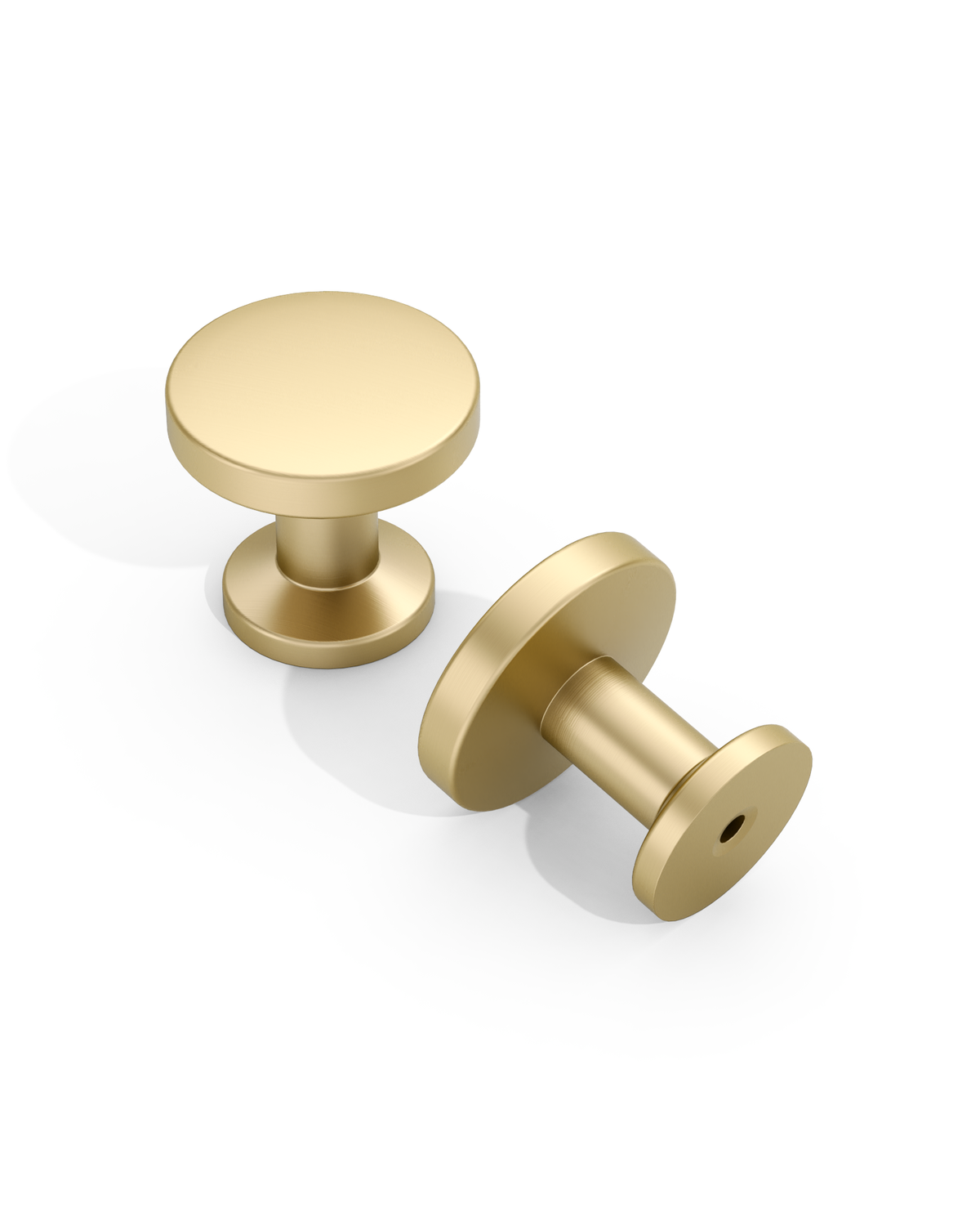 DESIGN3835 Contemporary Flat Disc Cabinet Knobs with Round Rose
