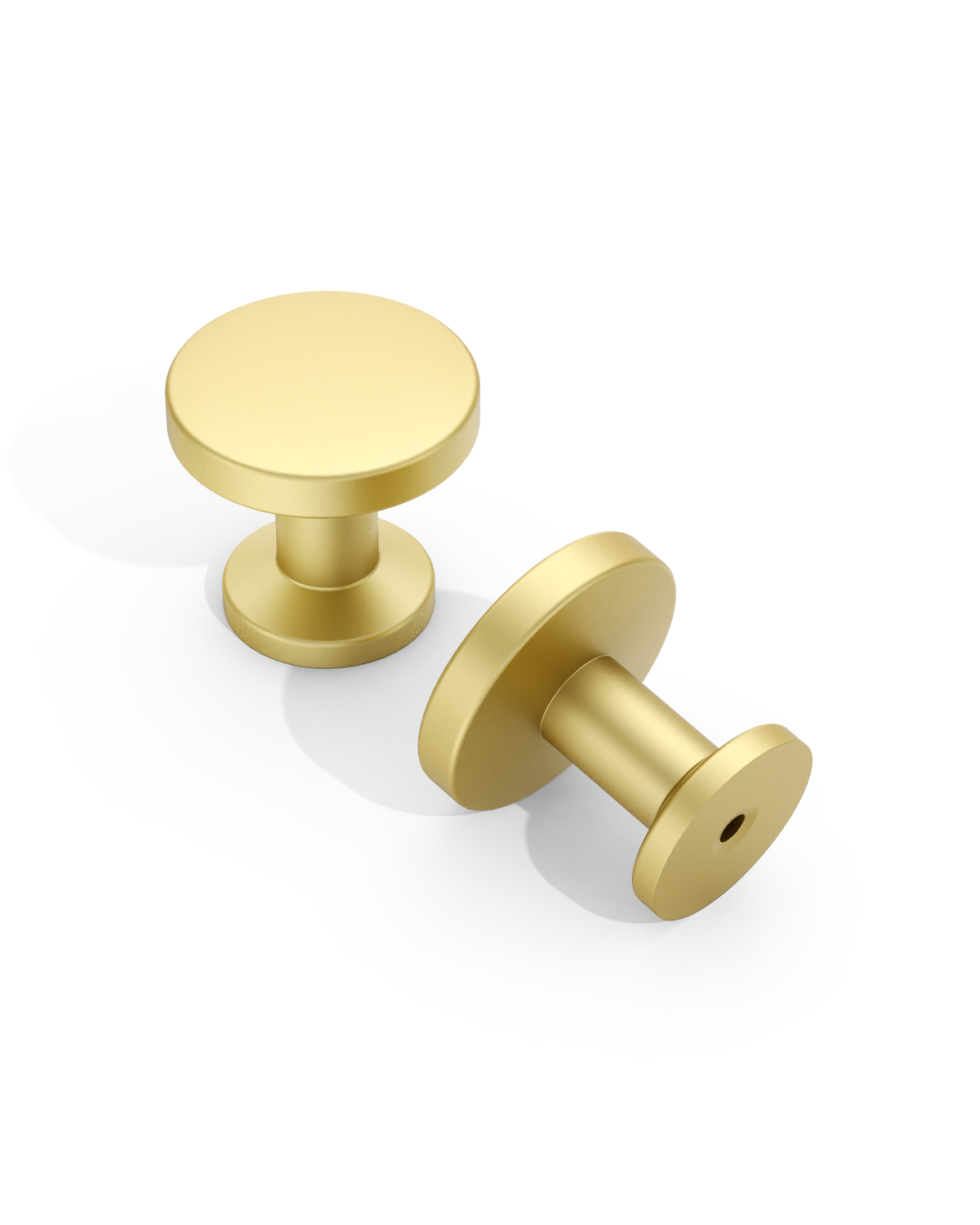DESIGN3835 Contemporary Flat Disc Cabinet Knobs with Round Rose