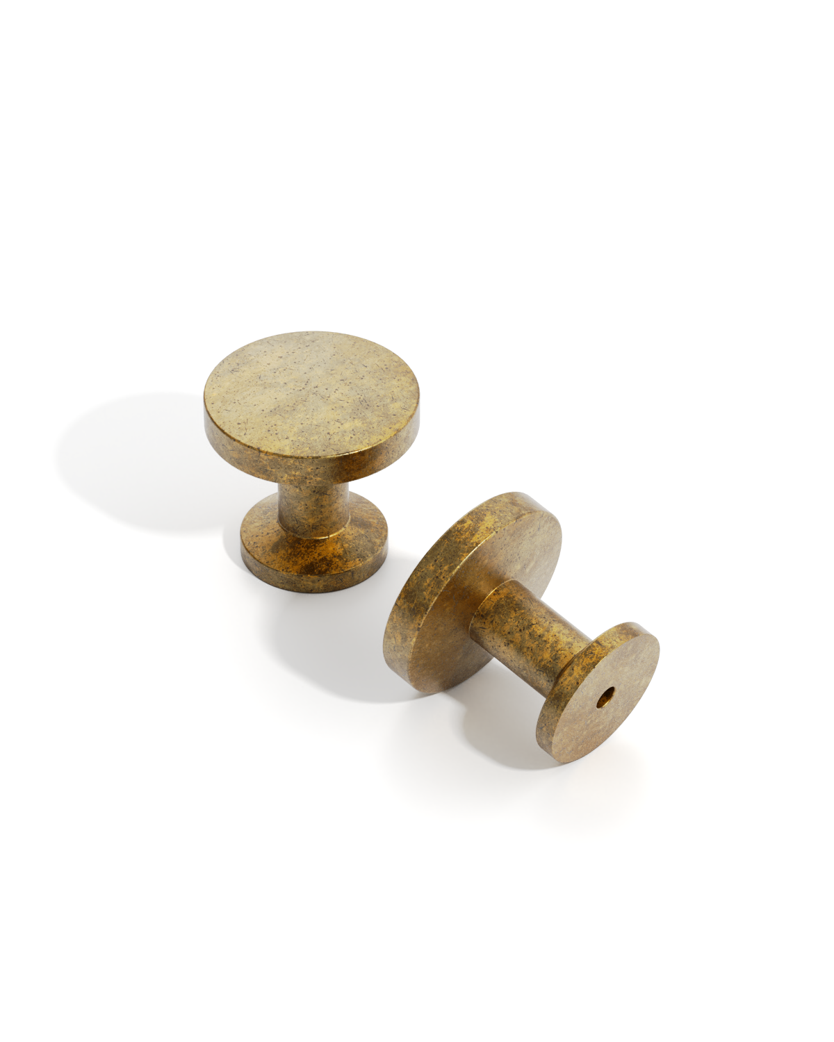DESIGN3835 Contemporary Flat Disc Cabinet Knobs with Round Rose