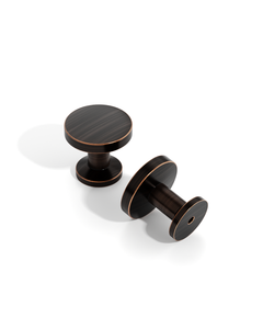 DESIGN3835 Contemporary Flat Disc Cabinet Knobs with Round Rose