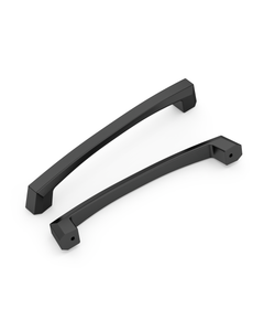 DESIGN3908 Architectural Matte Black Cabinet Pulls – Faceted Beveled Handles for Kitchen Cabinets