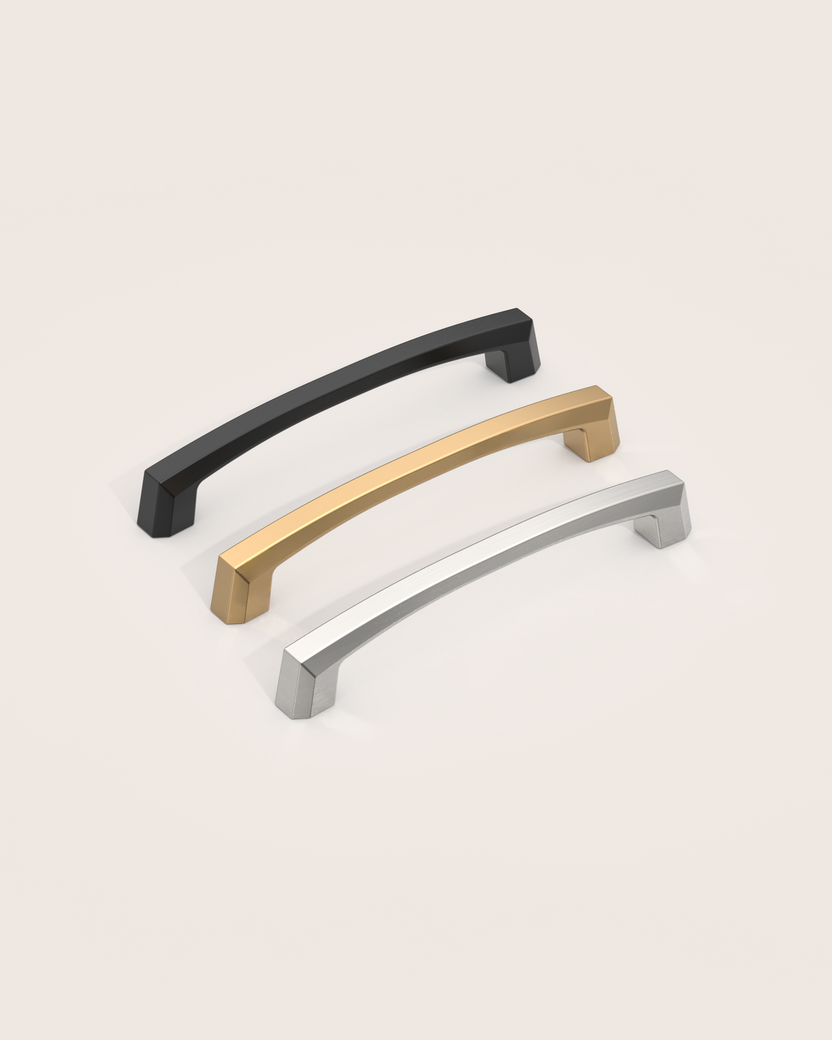 DESIGN3908 Architectural Matte Black Cabinet Pulls – Faceted Beveled Handles for Kitchen Cabinets