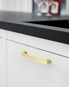 DESIGN3908 Architectural Matte Black Cabinet Pulls – Faceted Beveled Handles for Kitchen Cabinets