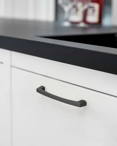 DESIGN3908 Architectural Matte Black Cabinet Pulls – Faceted Beveled Handles for Kitchen Cabinets