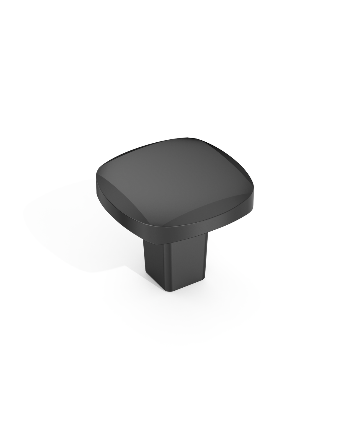 DESIGN3908 Sculptural Minimalist Matte Black Cabinet Knobs – Soft Square Drawer Pulls