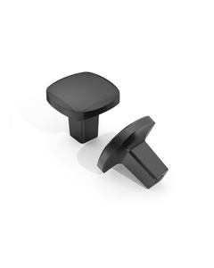 DESIGN3908 Sculptural Minimalist Matte Black Cabinet Knobs – Soft Square Drawer Pulls