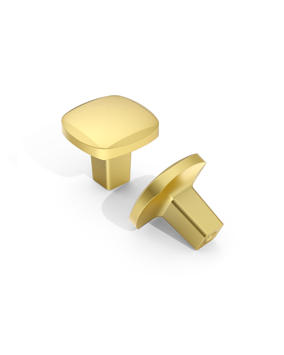 DESIGN3908 Sculptural Minimalist Matte Black Cabinet Knobs – Soft Square Drawer Pulls