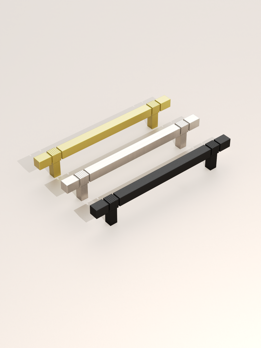 DESIGN3909 Modern Fluted Square Bar Cabinet Pulls