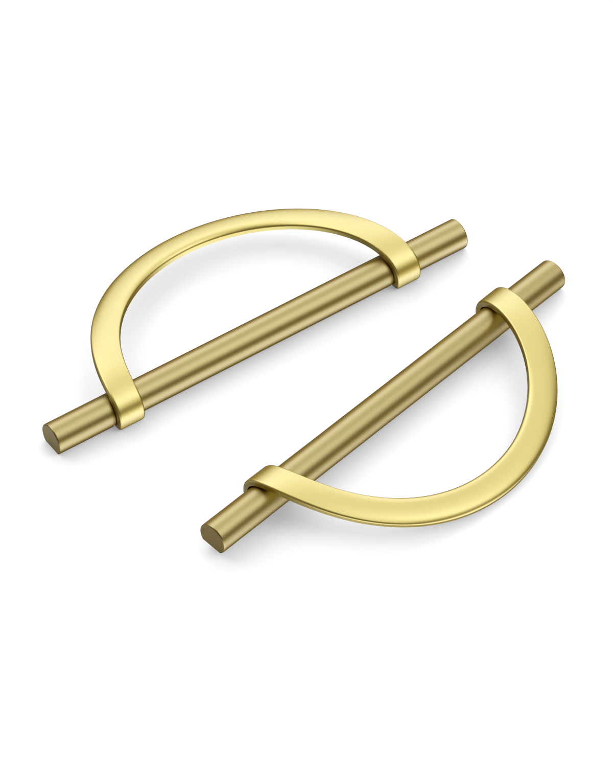 DESIGN3955 Geometric Contemporary Cabinet Pulls | Half Moon Two Tone Drawer Handles