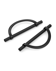 DESIGN3955 Geometric Contemporary Cabinet Pulls | Half Moon Two Tone Drawer Handles