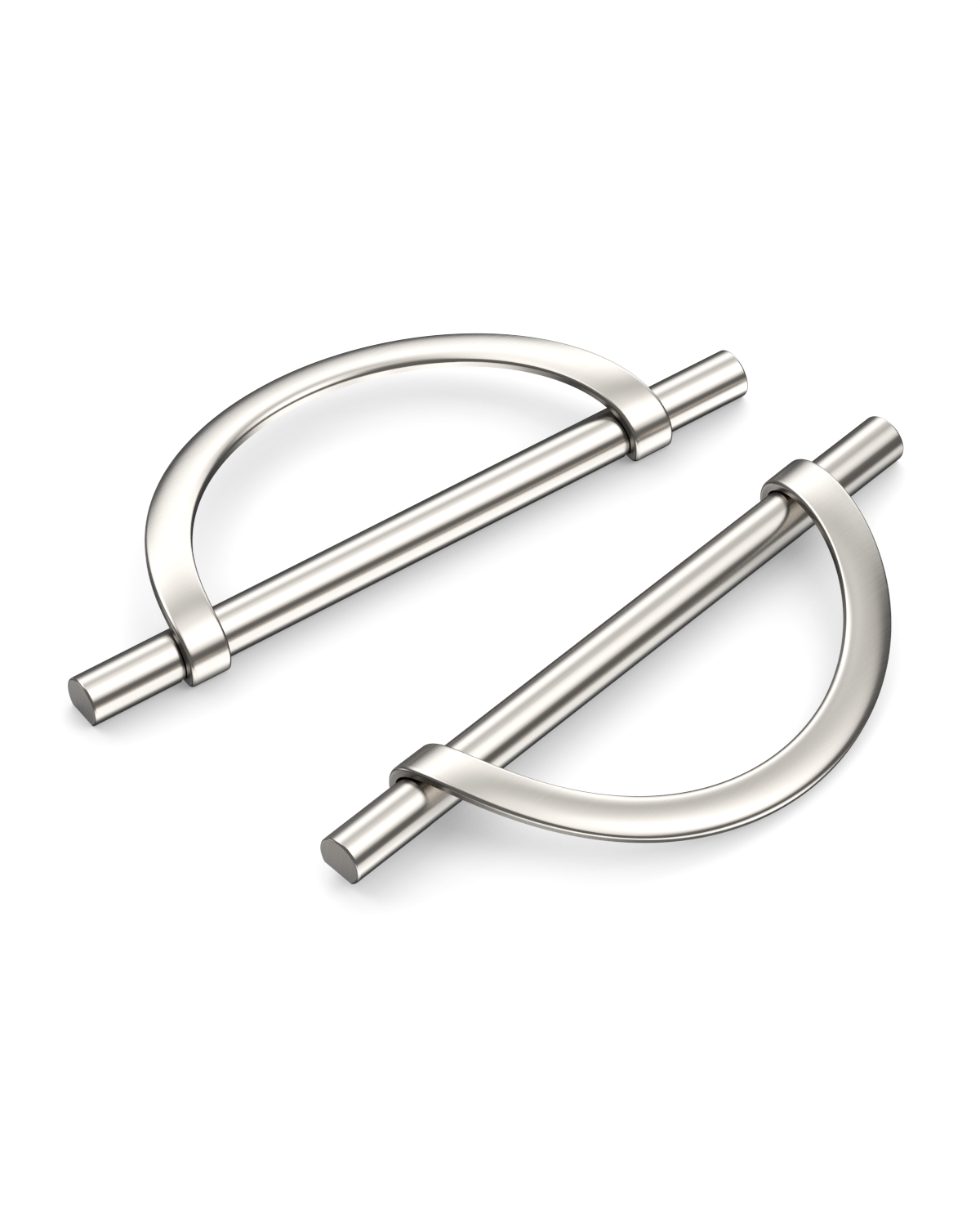 DESIGN3955 Geometric Contemporary Cabinet Pulls | Half Moon Two Tone Drawer Handles