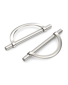 DESIGN3955 Geometric Contemporary Cabinet Pulls | Half Moon Two Tone Drawer Handles
