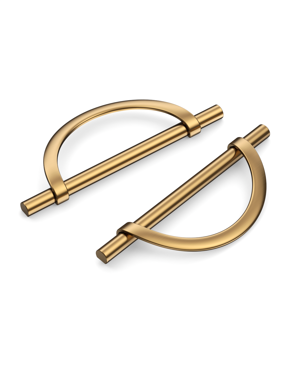 DESIGN3955 Geometric Contemporary Cabinet Pulls | Half Moon Two Tone Drawer Handles