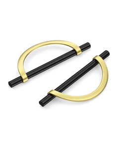 DESIGN3955 Geometric Contemporary Cabinet Pulls | Half Moon Two Tone Drawer Handles