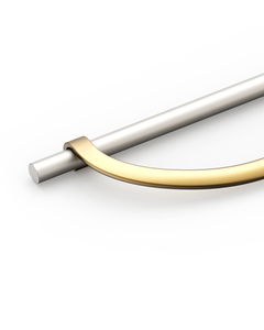 DESIGN3955 Geometric Contemporary Cabinet Pulls | Half Moon Two Tone Drawer Handles