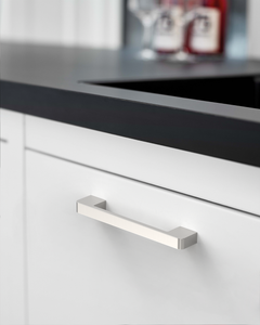 DESIGN2328 Solid Metal Minimalist Pulls | Flat Panel & Modern Shaker Cabinets (5", Matte Black)