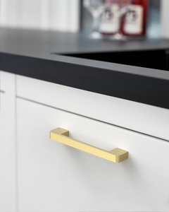 DESIGN2328 Solid Metal Minimalist Pulls | Flat Panel & Modern Shaker Cabinets (5", Matte Black)