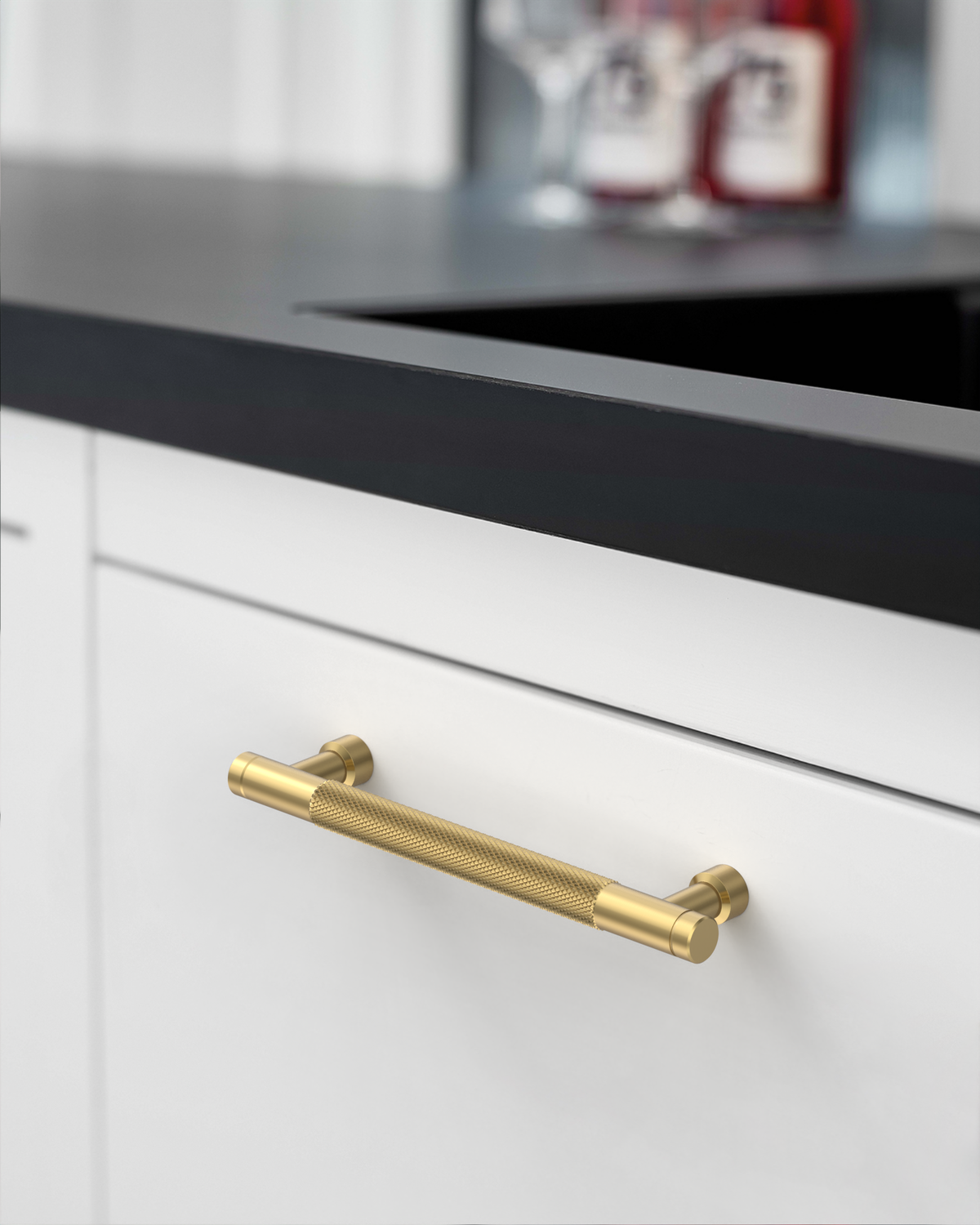 DESIGN4483 Champagne Bronze Knurled Cabinet Handles - Heavy-Duty Modern Drawer Pulls (5")