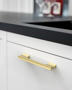 Design4504 Matte Black Solid Metal Concave Bar Pull for Modern Kitchens (5" Hole Center)