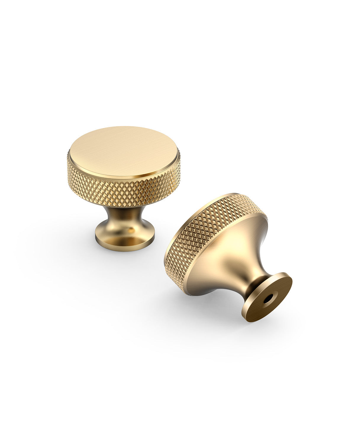 DESIGN4494 Solid Metal Knurled Rim Round Knob for Luxury Kitchens (Champagne Bronze)