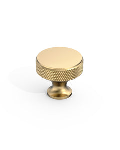 DESIGN4494 Solid Metal Knurled Rim Round Knob for Luxury Kitchens (Champagne Bronze)