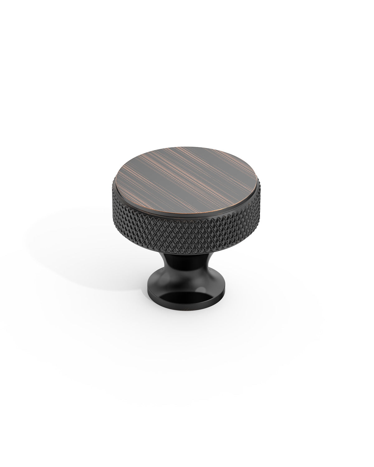 DESIGN4494 Solid Metal Knurled Rim Round Knob for Luxury Kitchens (Champagne Bronze)